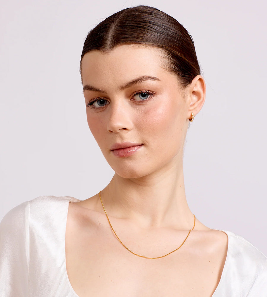 La Dailie | The Gracie Mini Pearl Hoops | Gold