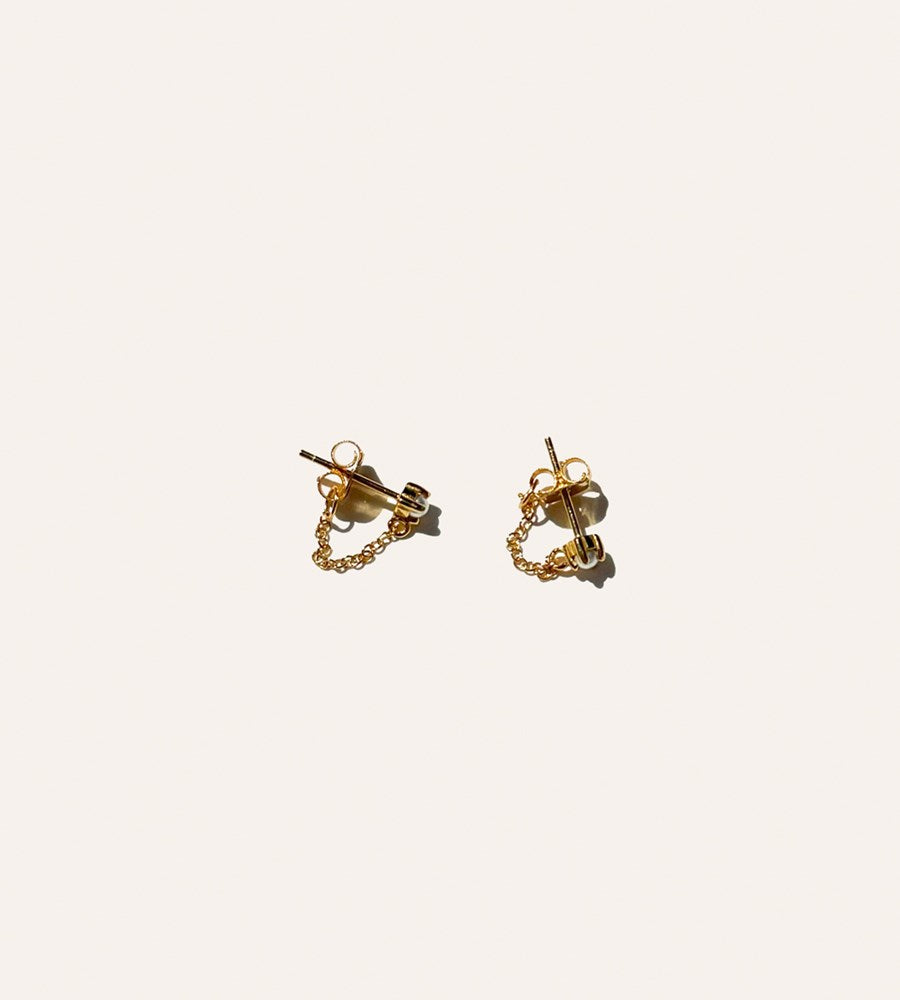 La Dailie | The Lucia Delicate Chain and Pearl Earrings | Gold