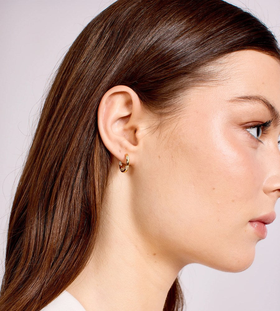 La Dailie | The Odette Crystal Cluster Mini Hoops | Gold