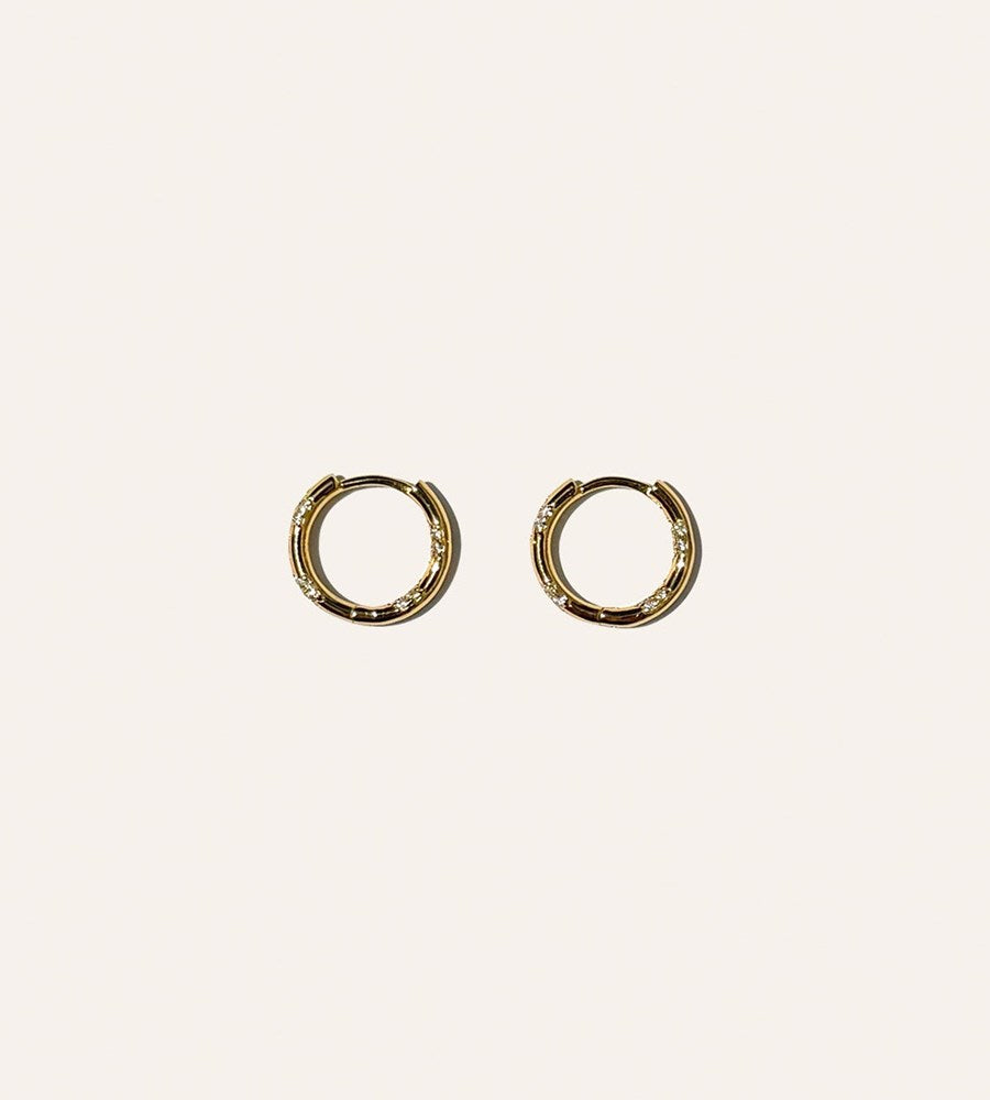 La Dailie | The Odette Crystal Cluster Mini Hoops | Gold