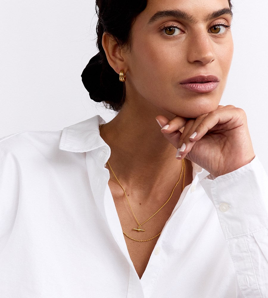 La Dailie | Everyday Delicate T-Bar Necklace | Gold