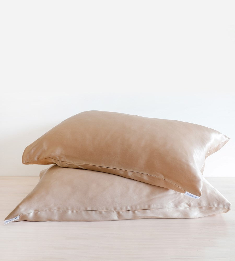 La Dailie | The Deep Sleep Silk Pillowcase | King | Taupe