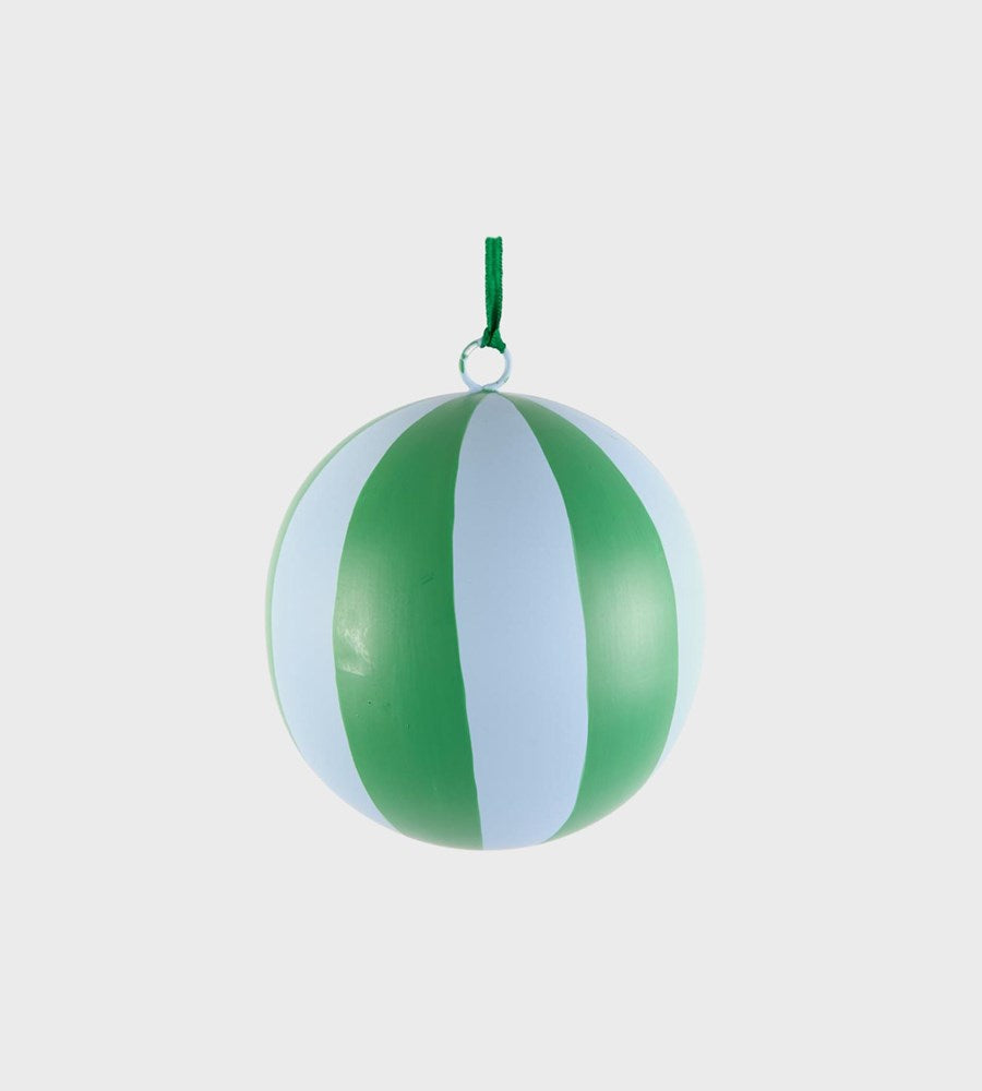 La Dolce Vita Striped Iron Bauble Large Green