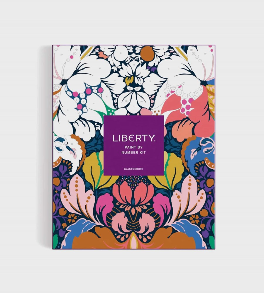 Colorful floral patterned kit with 'Liberty' branding on a white background