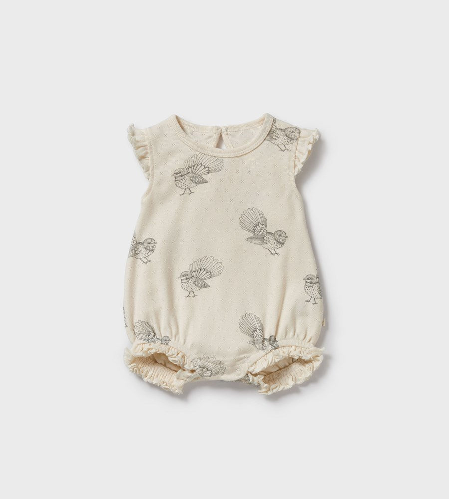 Wilson & Frenchy | Organic Pointelle Ruffle Growsuit | Little Fantail