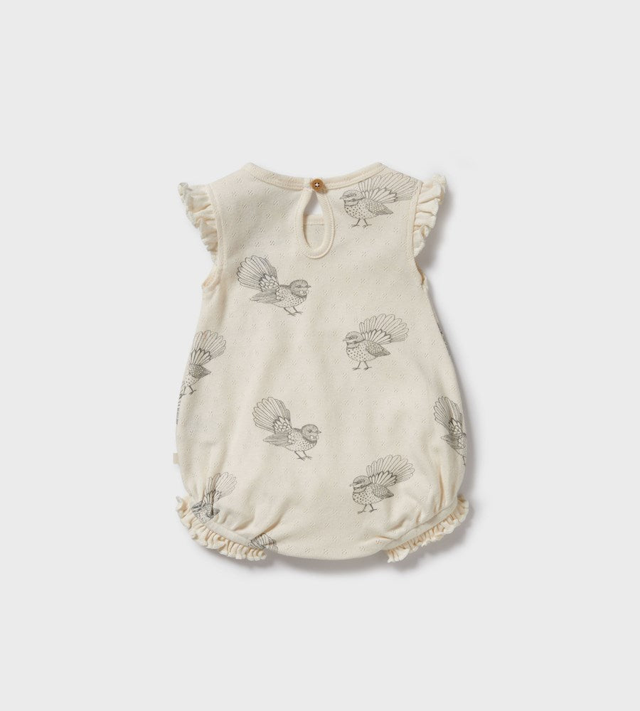 Wilson & Frenchy | Organic Pointelle Ruffle Growsuit | Little Fantail