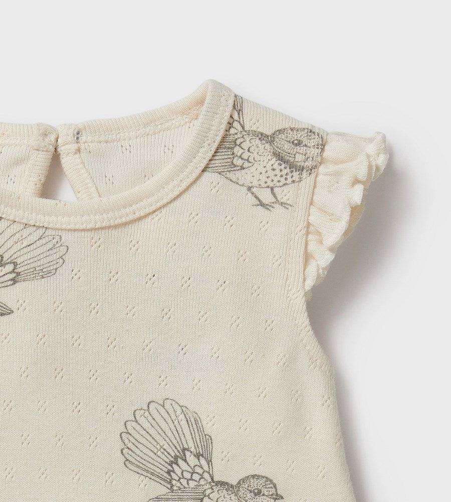 Wilson & Frenchy | Organic Pointelle Ruffle Growsuit | Little Fantail