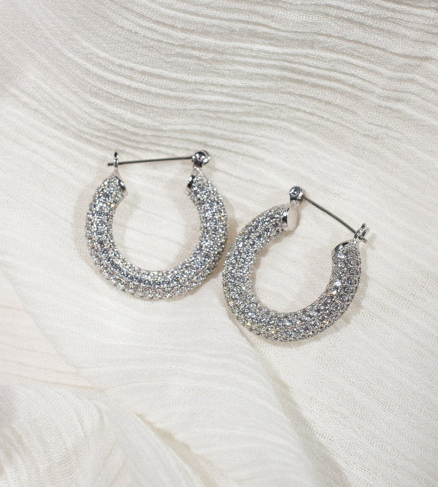 Luv AJ Pave Baby Amalfi Hoops | Silver