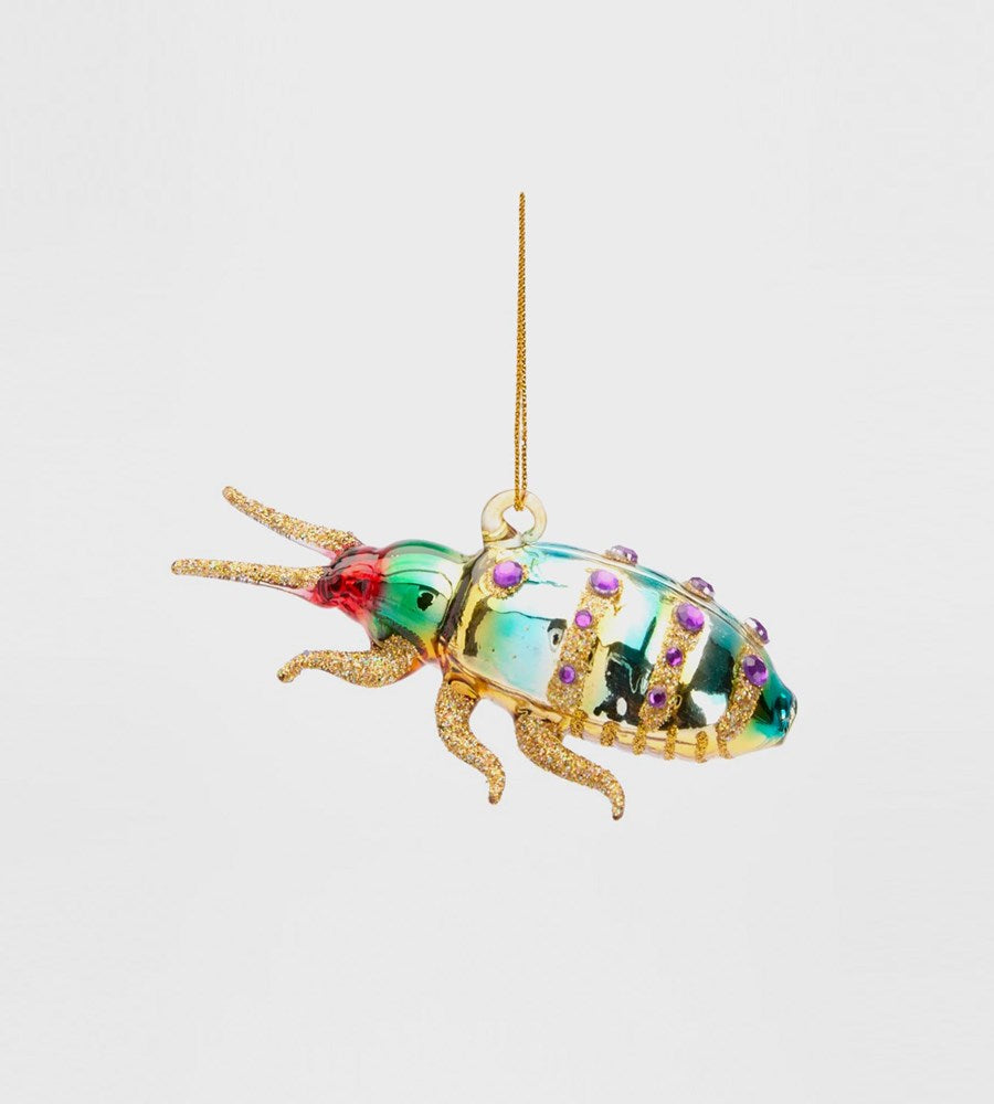 Majestic Emerald Ruby Beetle Decoration