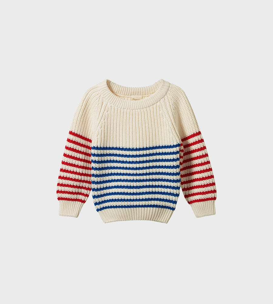 Nature Baby | Billy Jumper | Navy/Red Sailor Stripe