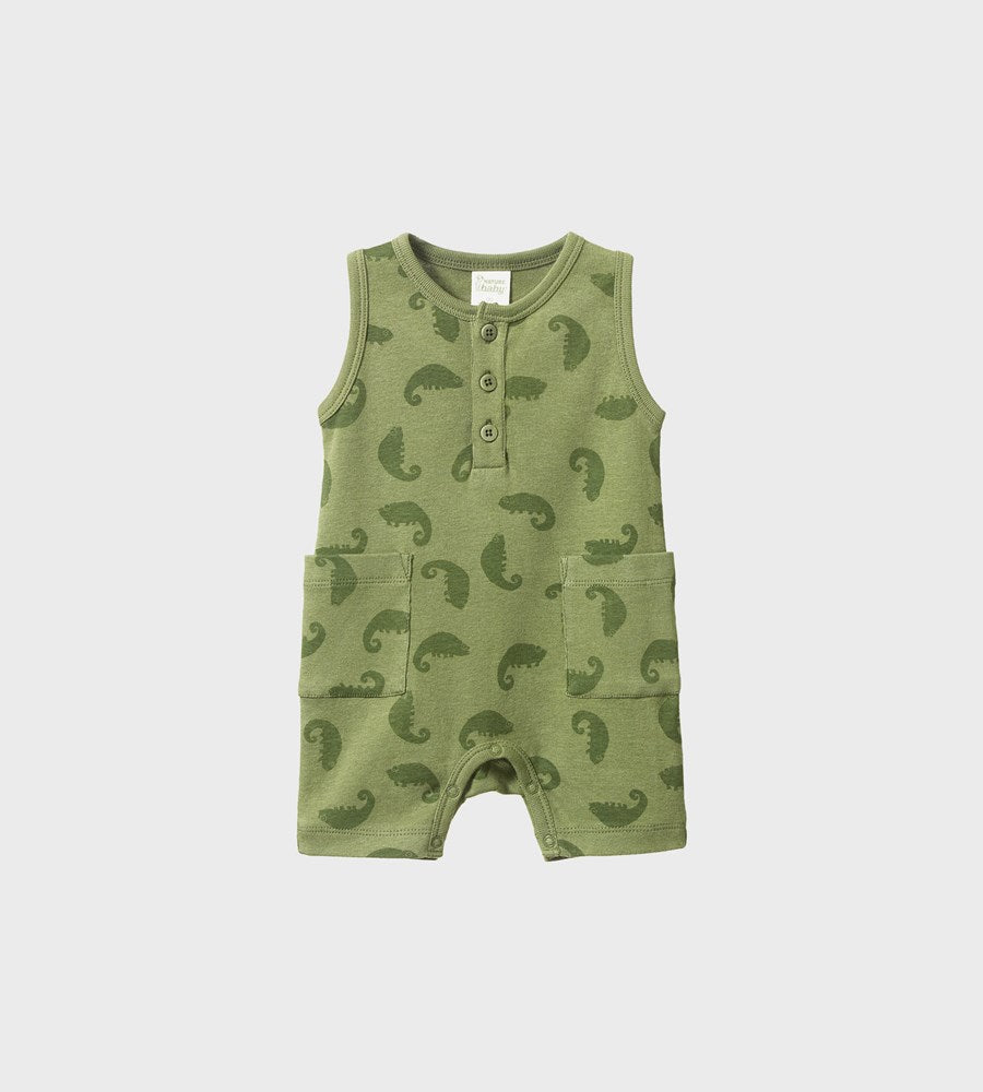 Nature Baby I Camper Suit I Chameleon Print