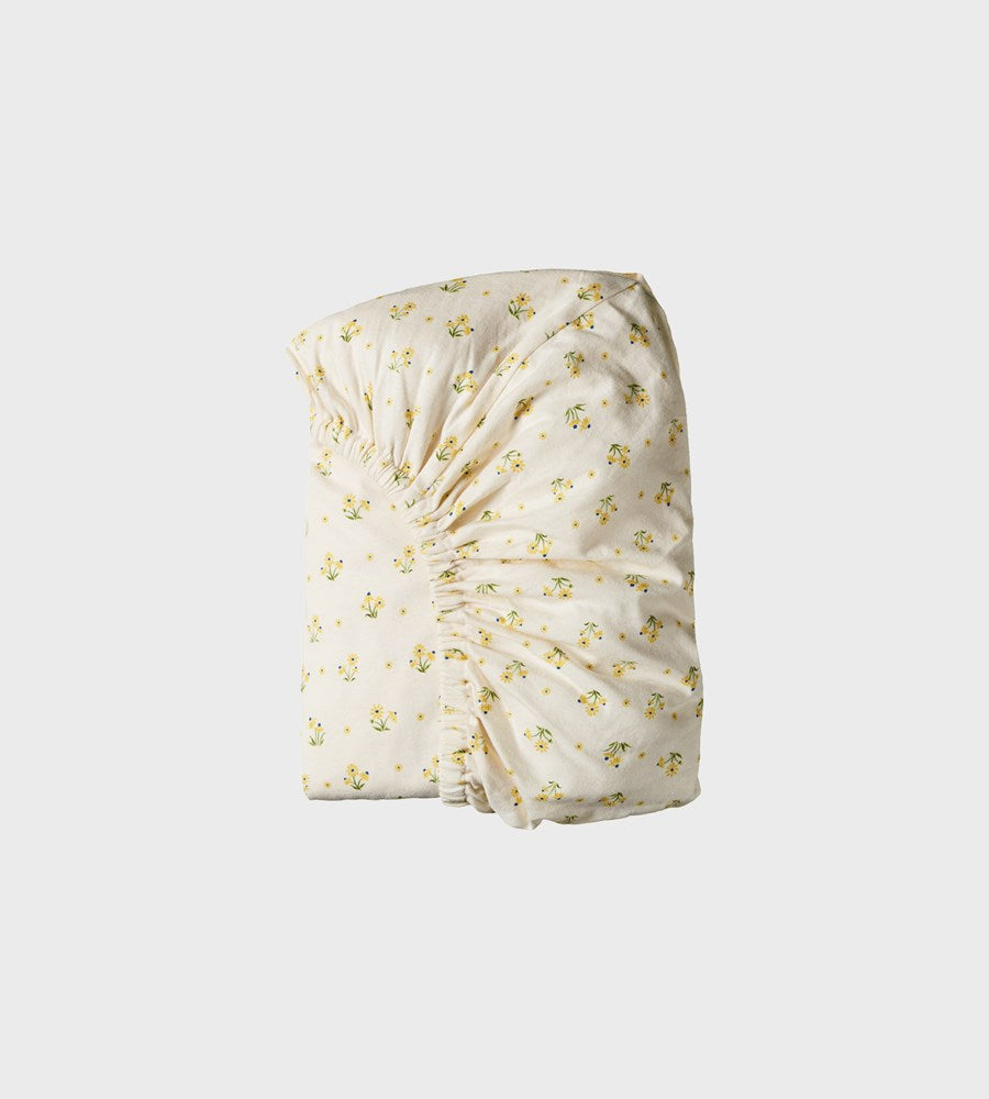 Nature Baby I Fitted Sheet Jersey I Bassinet I Daisy Daze Yellow Print