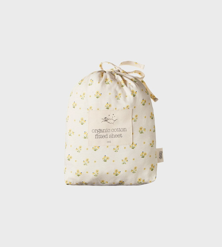 Nature Baby I Fitted Sheet Jersey I Cot I Daisy Daze Yellow Print