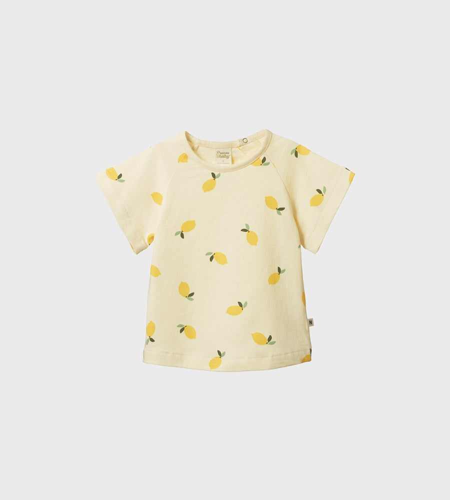 Nature Baby I Juniper Tee I Lemon Cream Print