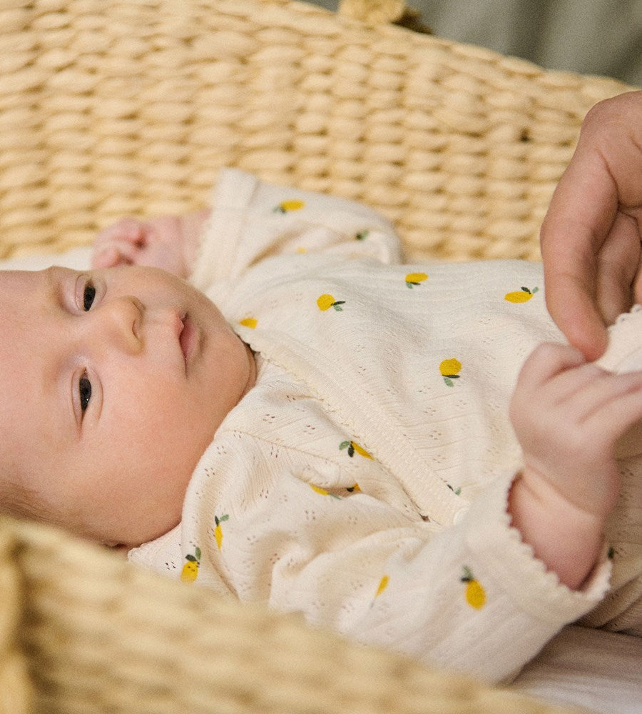 Nature Baby | Kimono Stretch & Grow Pointelle | Lemon Print