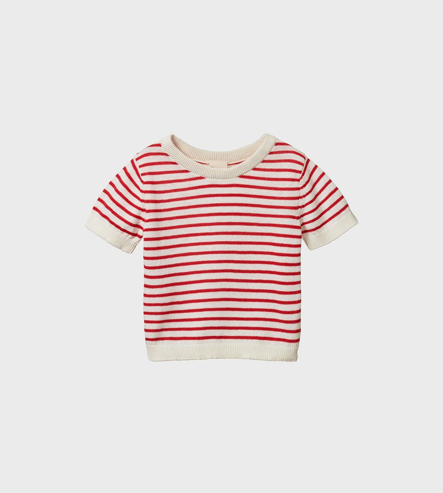 Nature Baby | Knitted River Tee | Red Sailor Stripe