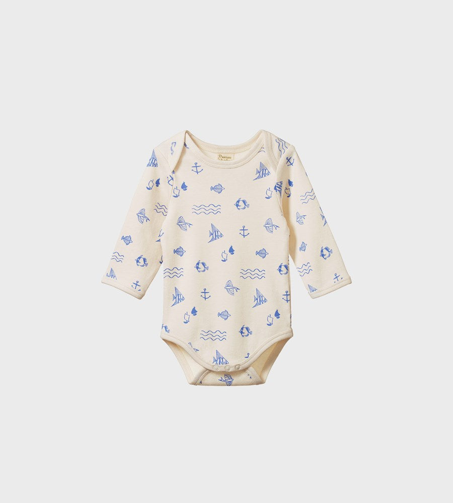 Nature Baby | Long Sleeve Bodysuit | Atlantic Print