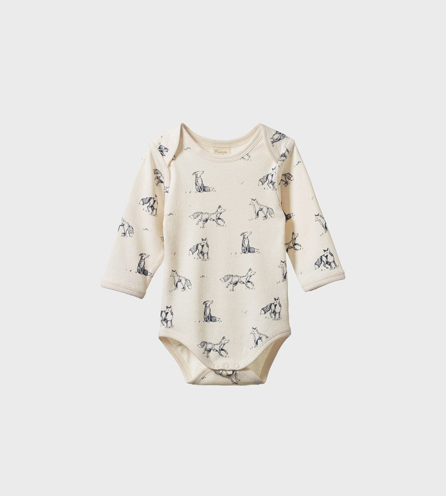 Nature Baby | Long Sleeve Bodysuit | Foxy Print