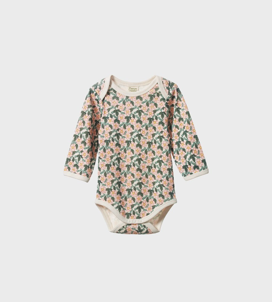 Nature Baby | Long Sleeve Bodysuit | Garland Print