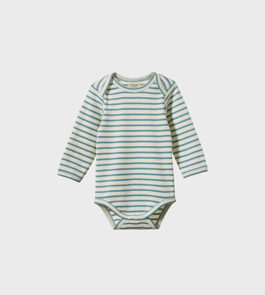 Nature Baby | Long Sleeve Bodysuit | Mineral Sailor Stripe