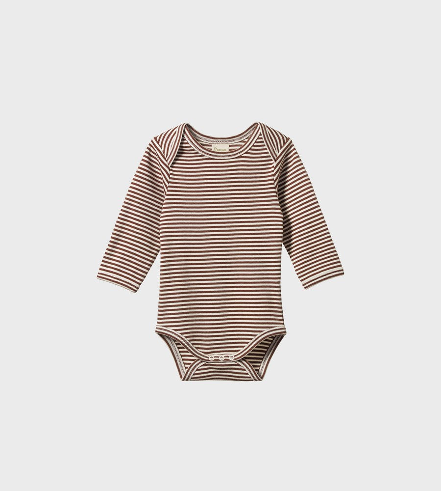 Nature Baby | Long Sleeve Bodysuit | Pinecone Stripe