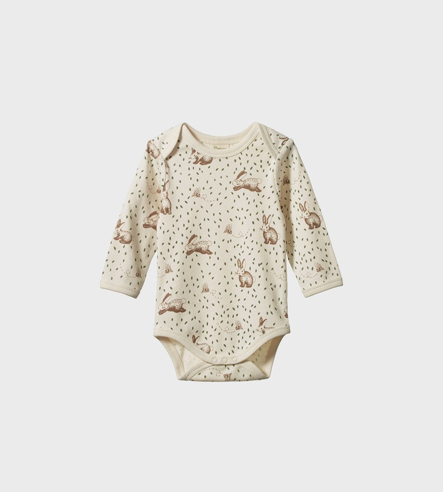 Nature Baby | Long Sleeve Bodysuit | Rabbitty Print