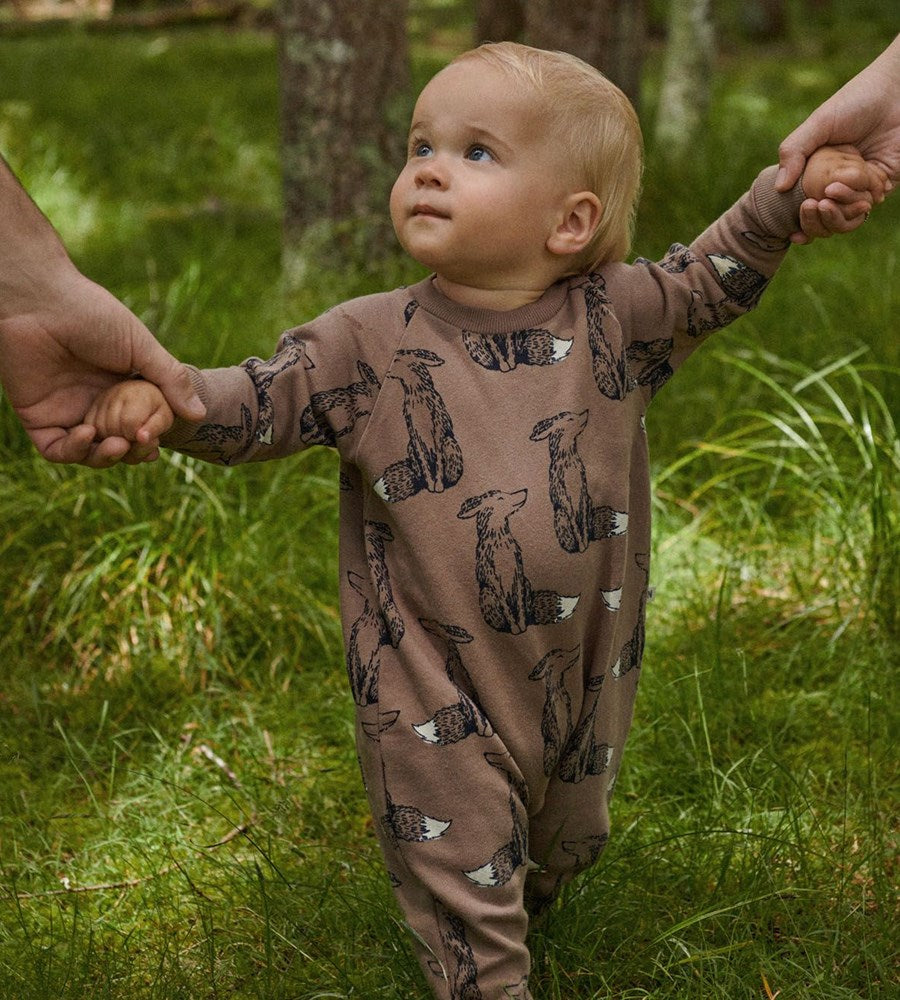 Nature Baby | Long Sleeve Juno Romper | Foxy Cub Print