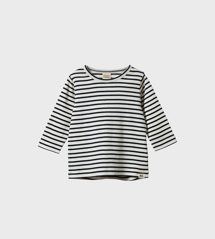 Nature Baby Long Sleeve River Tee Navy Sailor Stripe