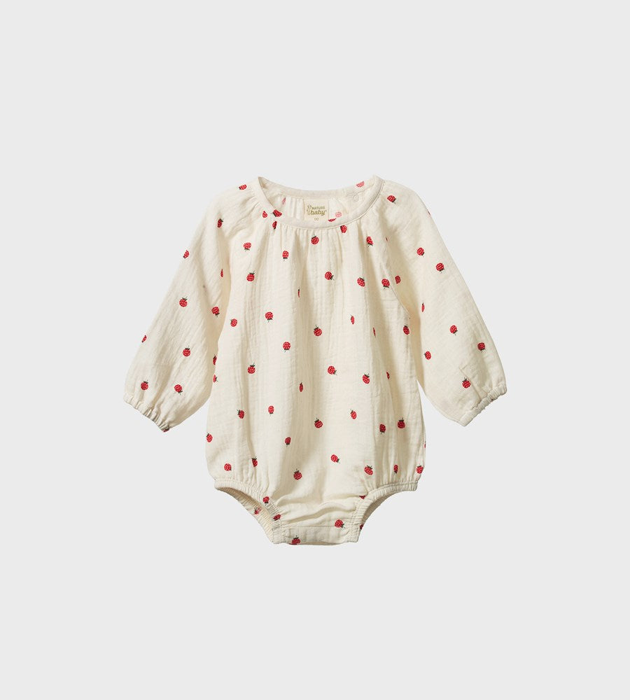 Nature Baby I Meadow Bodysuit I Raspberry Print