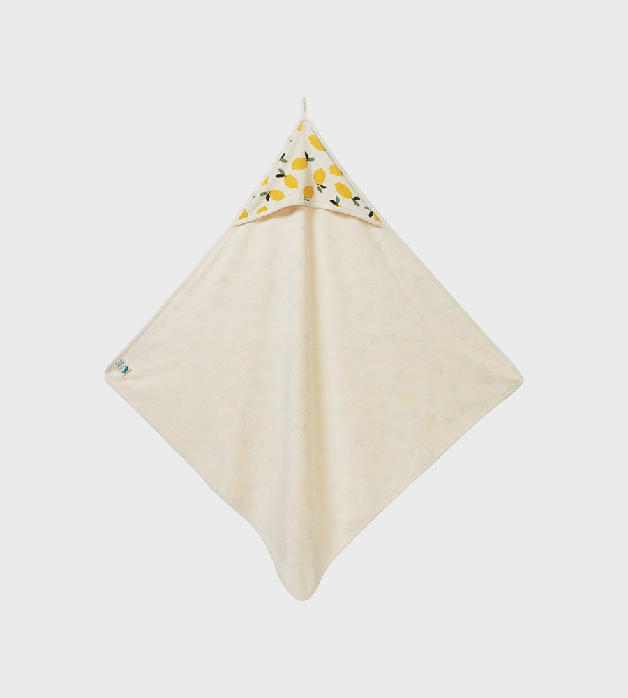 Nature Baby | Organic Cotton Hooded Towel | Lemon Print