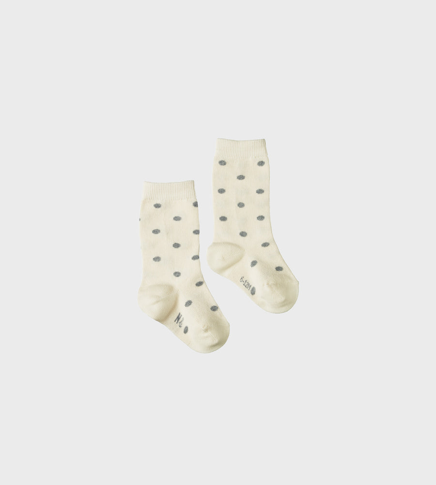 Nature Baby | Organic Cotton Socks | Grey Polka Dot