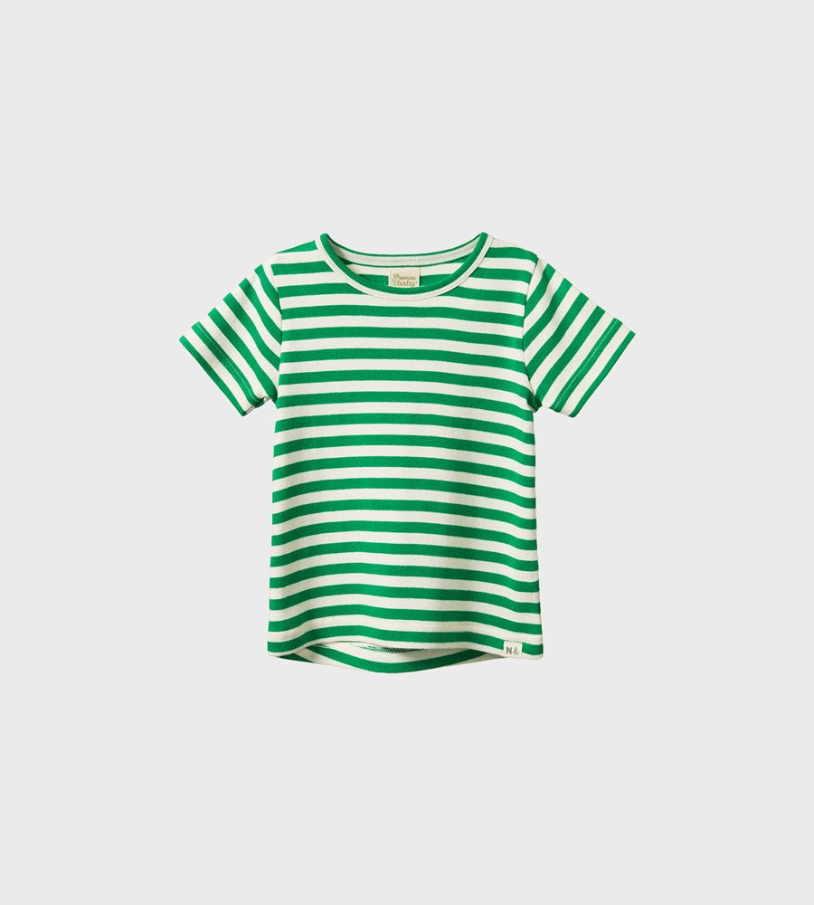 Nature Baby I River Tee I Kelly Green Sea Stripe