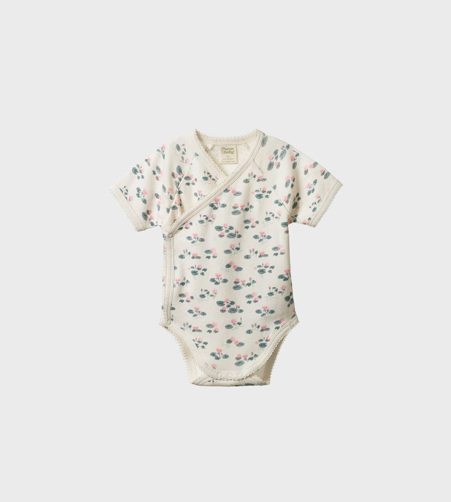 Nature Baby I S/S Kimono Bodysuit I Waterlilies Print