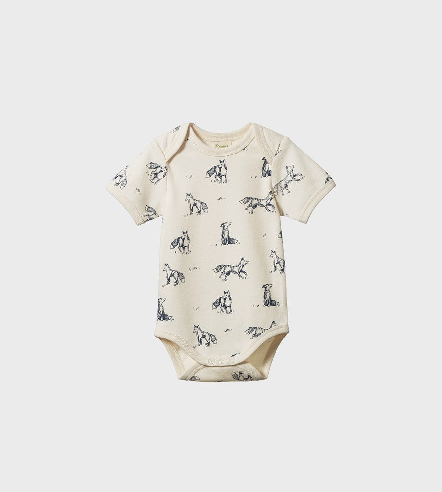 Nature Baby | Short Sleeve Bodysuit | Foxy Print