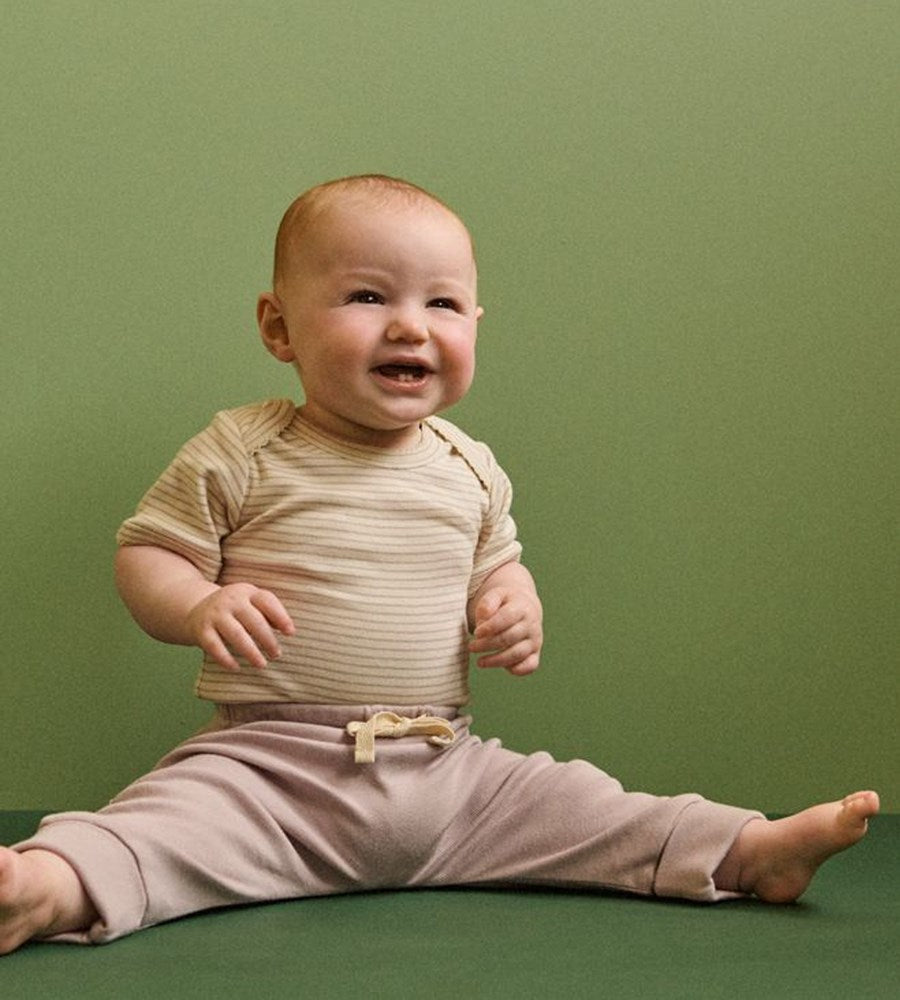 Nature Baby I Short Sleeve Bodysuit I Lilac Pinstripe