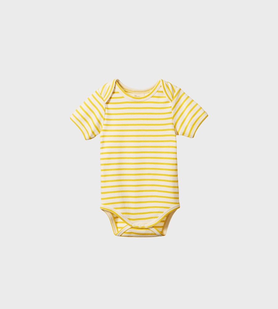 Nature Baby I Short Sleeve Bodysuit I Sunburst Sailor Stripe