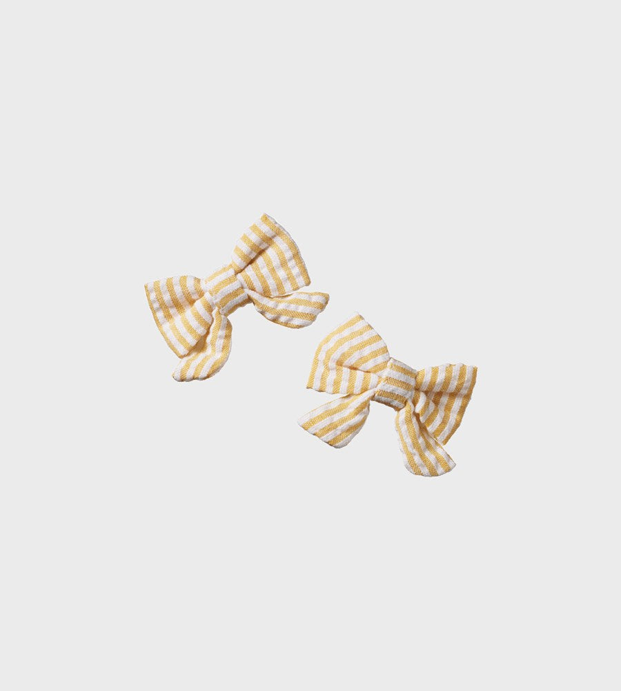 Nature Baby | Bow Hair Clips 2Pack | Golden Stripe