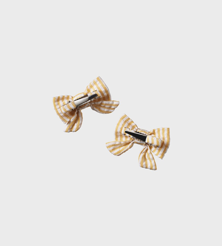 Nature Baby | Bow Hair Clips 2Pack | Golden Stripe