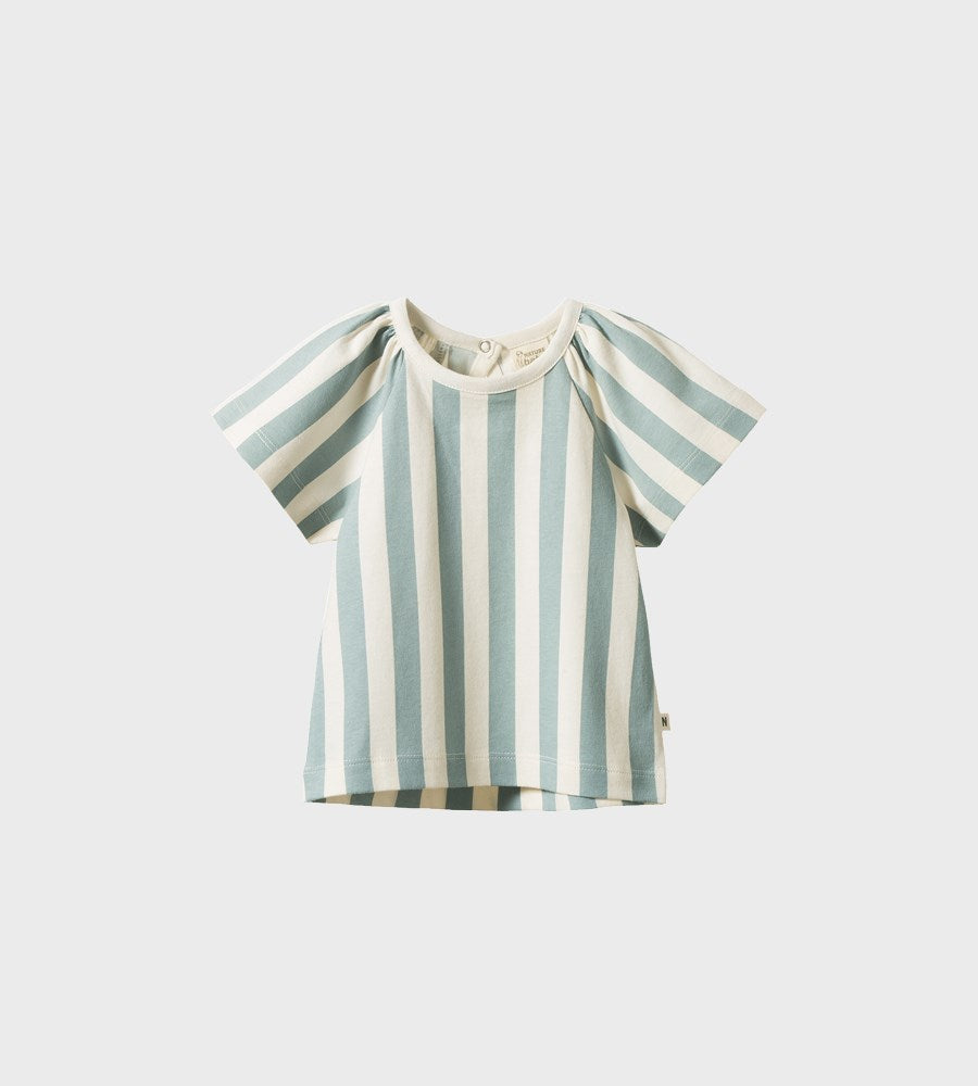 Striped shirt with short sleeves on a white background