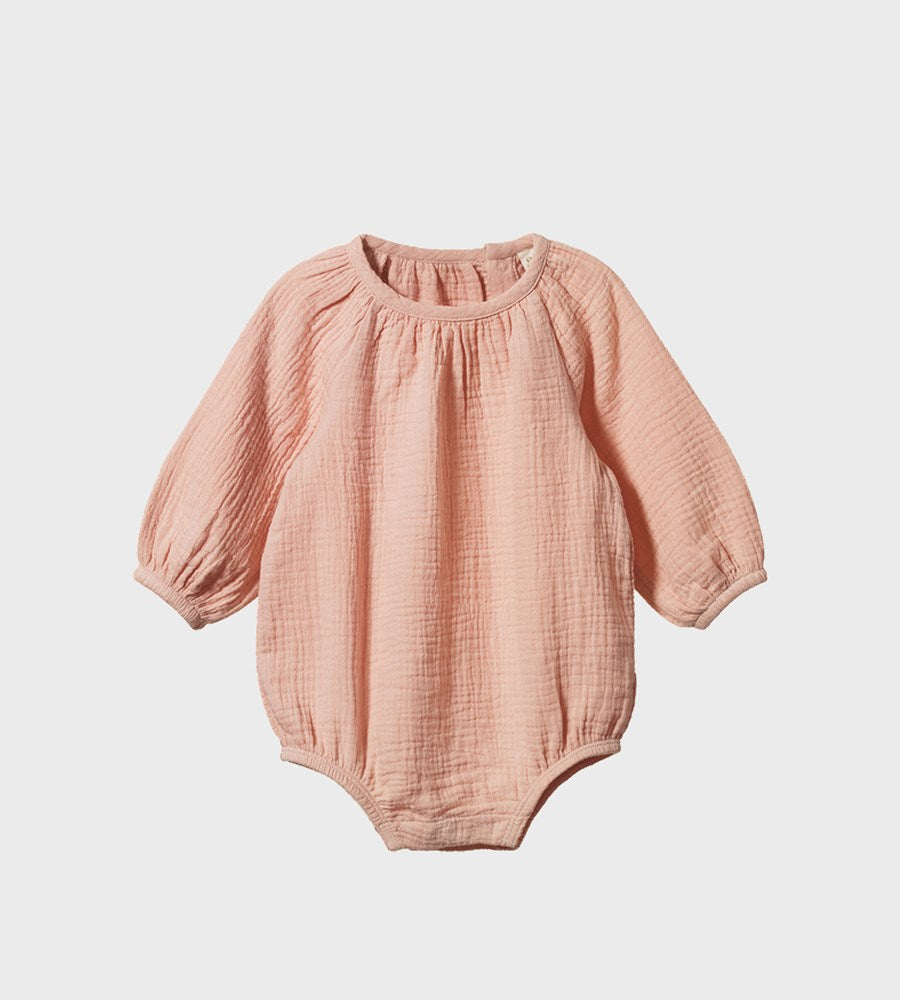 Nature Baby | Meadow Bodysuit Muslin | Rose Dust