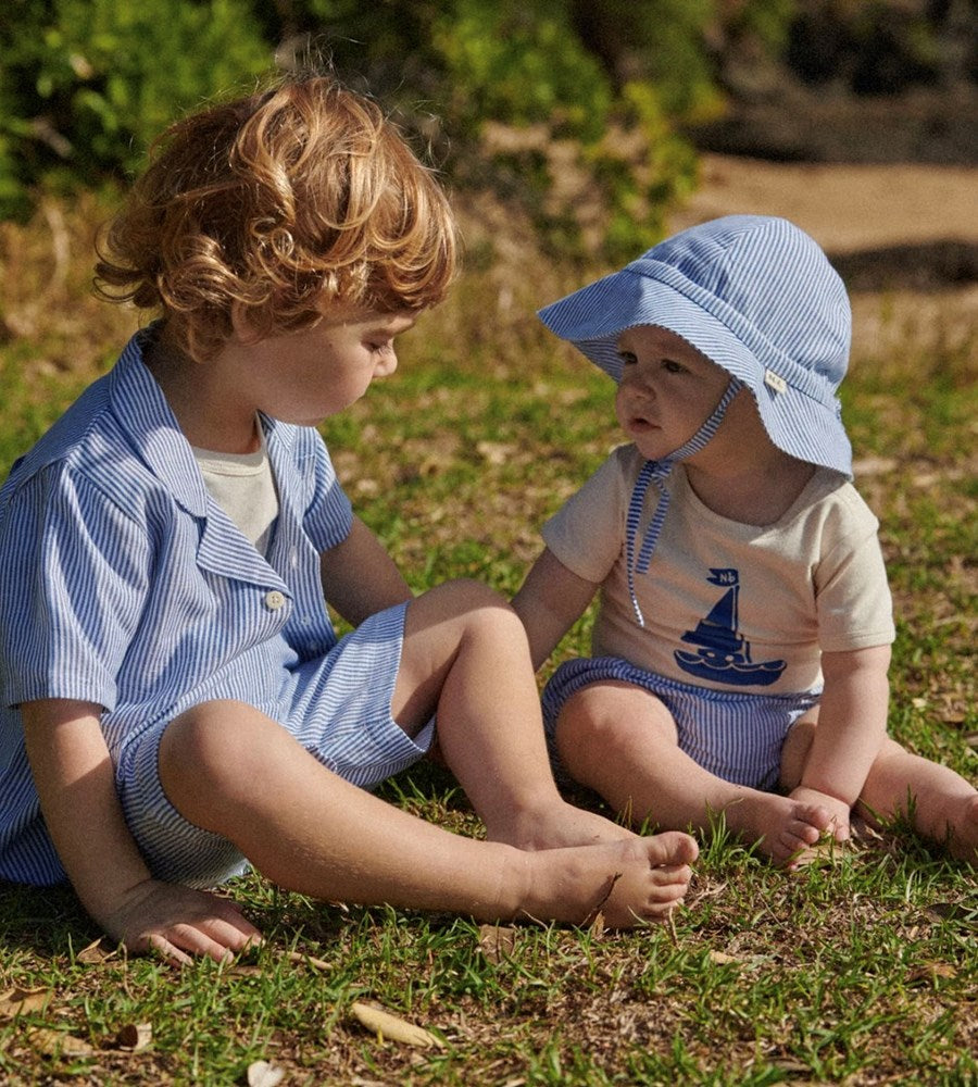 Nature Baby | Sunhat Linen | Blue Stripe