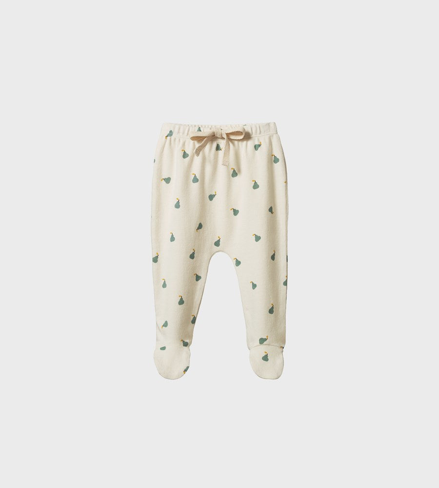 Baby pants with a pattern on a white background