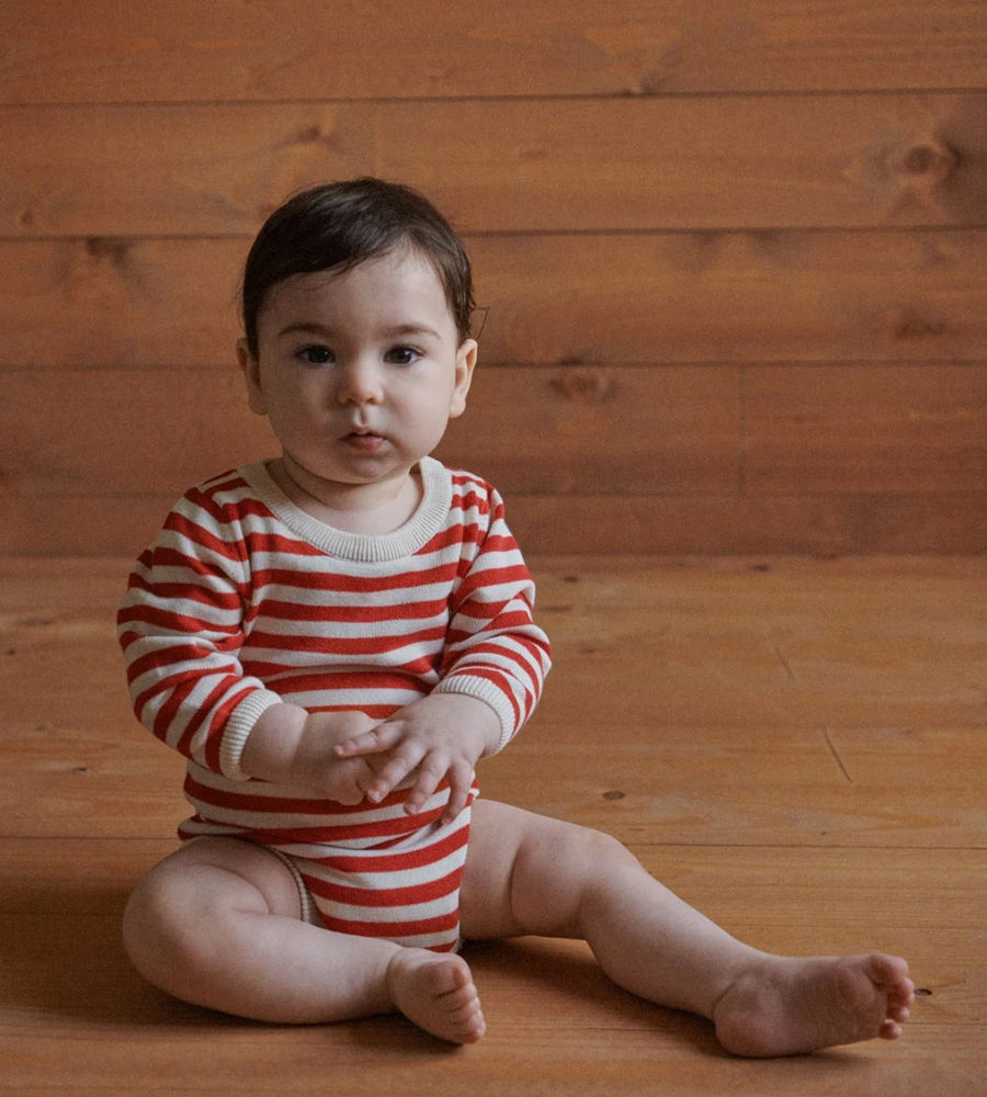 Nature Baby | Sawyer Bodysuit | Red Sea Stripe