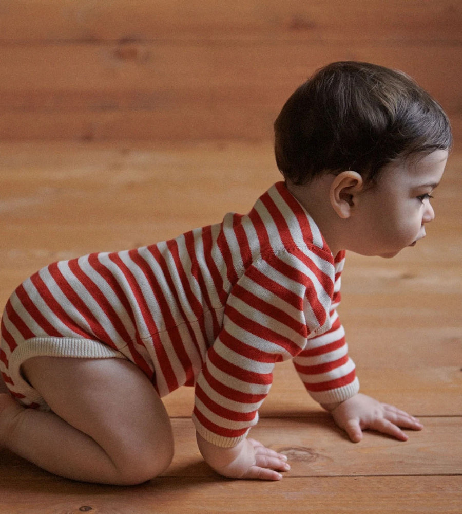 Nature Baby | Sawyer Bodysuit | Red Sea Stripe