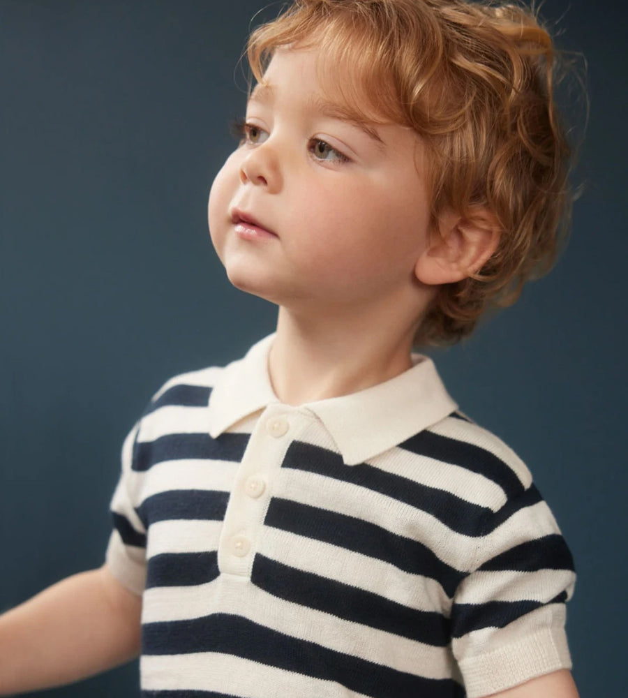 Nature Baby | Stevie Polo I Navy Bold Stripe