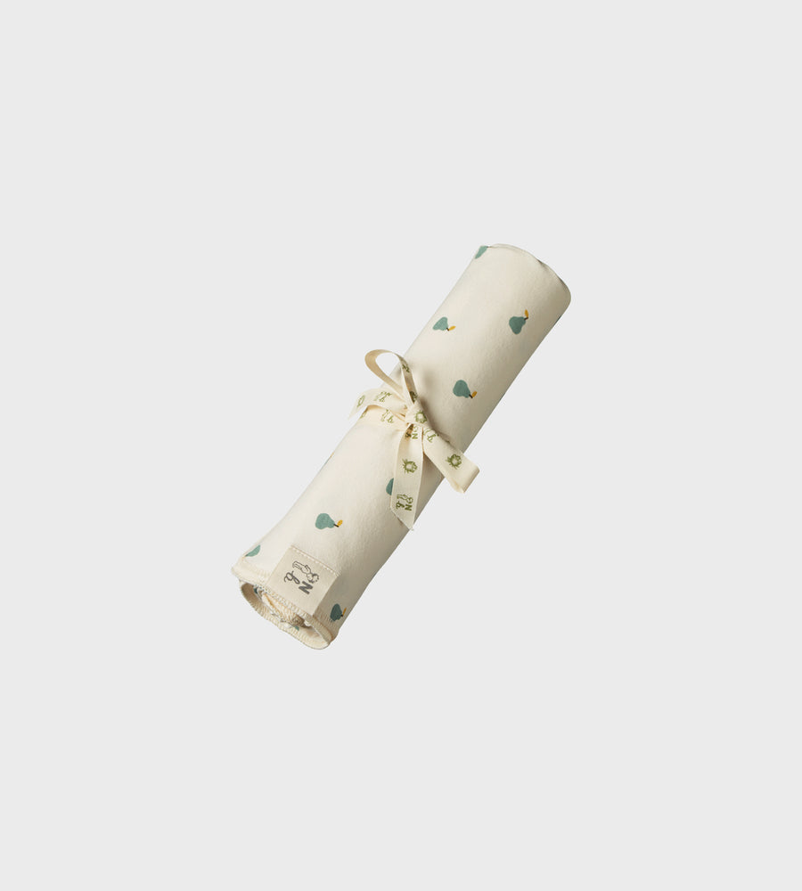Roll of paper with heart patterns on a white background
