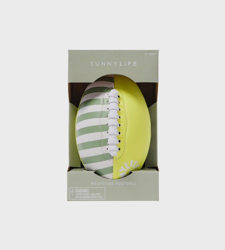 Neoprene football in packaging with 'Sunnylife' branding on a white background