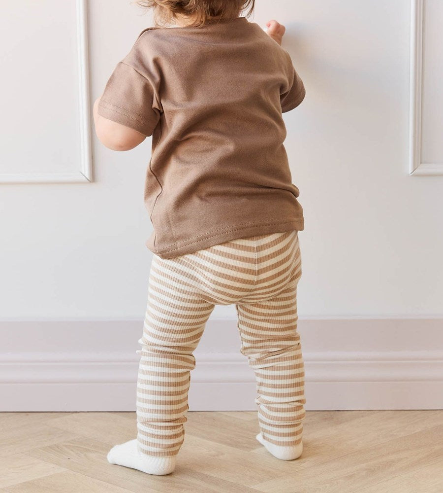 Jamie Kay | Organic Cotton Modal Legging | Narrow Stripe Baker/Cloud