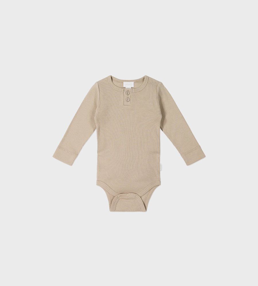 Jamie Kay | Organic Cotton Modal Long Sleeve Bodysuit | Fawn