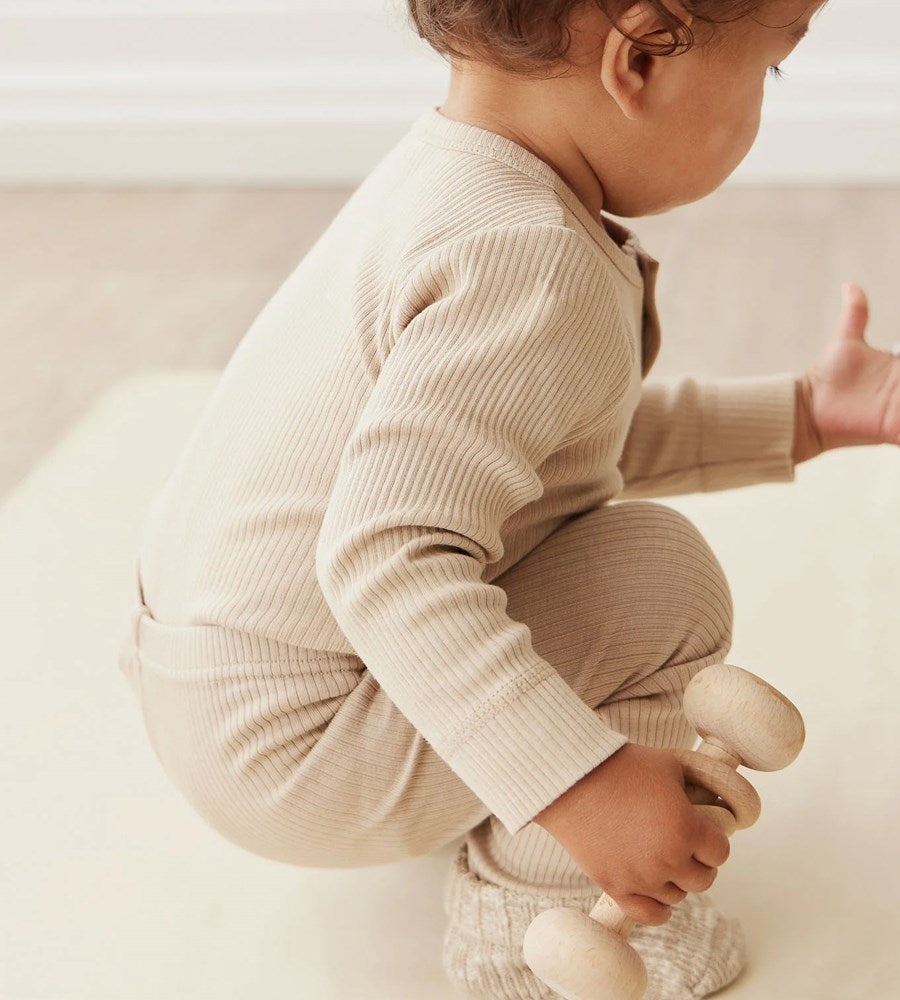 Jamie Kay | Organic Cotton Modal Long Sleeve Bodysuit | Fawn